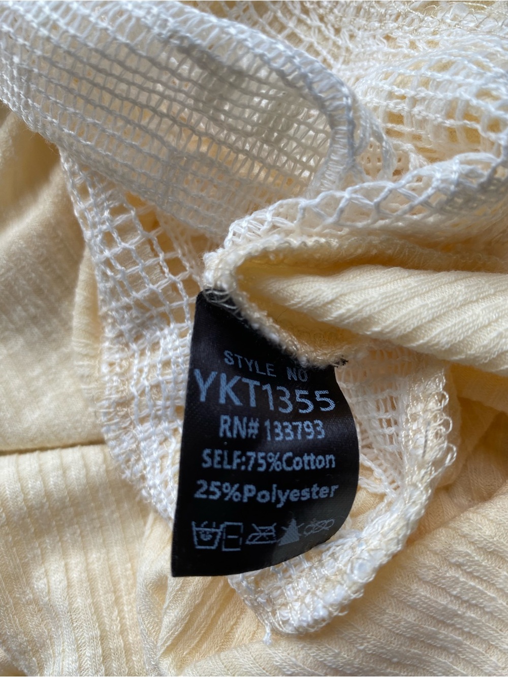 POL Cream Crochet Short Sleeve Tee with Floral Panel - Picture 7 of 7